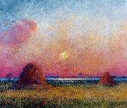 Wheat Stack at Sunset unknow artist